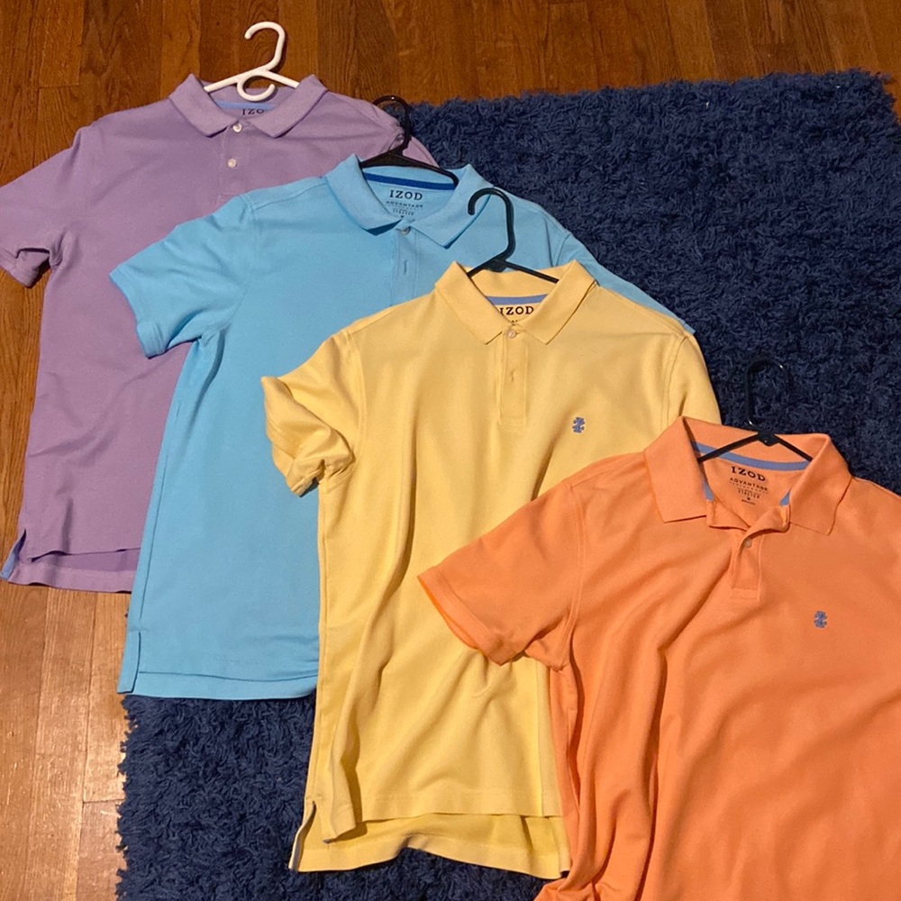 4 IZOD Mens Polo Shirts Advantage Performance Stretch